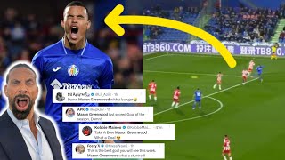 😱😱 Fans shocking reactions to Mason Greenwood scores stunning goal for Getafe it was unstoppable [upl. by Redford]