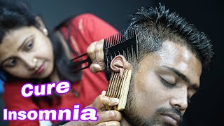 Cure Your Insomnia With Heavy Oil ASMR Comb Massage By Barber Girl Chaitali  Neck Cracking 1st Time [upl. by Enirehs]