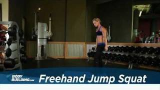 Freehand Jump Squat  Leg Exercise  Bodybuildingcom [upl. by Amadeo471]