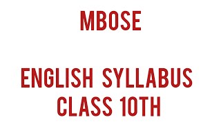 MBOSE  ENGLISH SYLLABUS 20232024  CLASS 10th ALTUE MASINAGITA🫨 [upl. by Esoranna209]