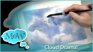 Painting Clouds With Dramatic Side or Back Light in Watercolor [upl. by Pulchi]