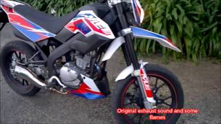 Hanway XRay 125 original exhaust sound and some flames [upl. by Notfol]