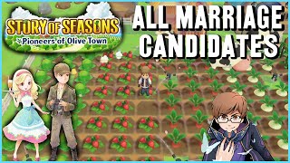 Story of Seasons Pioneers of Olive Town  All Marriage Candidates Revealed  Wilder [upl. by Atteloiv677]