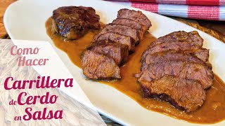 CARRILLERA DE CERDO EN SALSA AL VINO  Receta de carrillera de cerdo [upl. by Anovad]