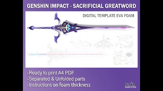 unfolded part JKML of Sacrificial Greatsword genshin impact [upl. by Assirehc]