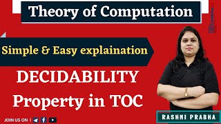 TOC  Learn DECIDABILITY Property in TOC  L8  Computer Science  GATE UGC NET EXAM  Rashmi Maam [upl. by Llenel]