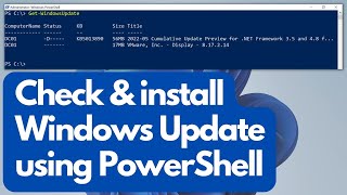 Check amp Install Windows Updates using Powershell [upl. by Pieter]