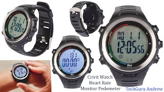 Crivit Watch Heart Rate Monitor Pedometer REVIEW [upl. by Fein753]