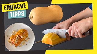 Butternut Kürbis schneiden und schälen  Tipps amp Tricks und leckeres Rezept [upl. by Arahahs935]