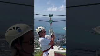 POV Zip lining in Tortola above the cruise port tortola vacation zipline cruise royalcaribbean [upl. by Publea]