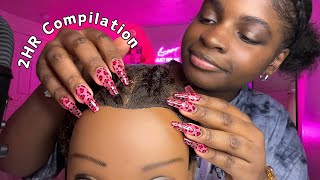 ASMR 2 HOURS Teaching You How To Braid Thick Hair 💆🏾‍♀️ [upl. by Notsirb536]