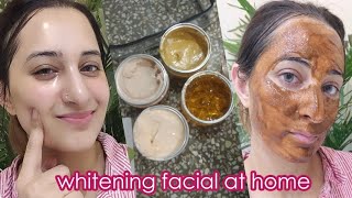 Whitening Facial at Home For Brighter face and Glowing Skin Home Made Best Facial [upl. by Lrad]