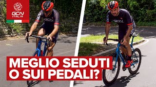 Si va più forte pedalando da seduti o sui pedali  Scienza in bici [upl. by Jimmy924]