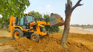 Beautiful Place Working JCB 3DX With Many Tractor🌴JCB 3DX Working In River Area🌴 JCB Working Cartoon [upl. by Lyrradal732]