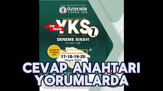 ÖZDEBİR TÜRKİYE GENELİ DENEME 7 Y7224 CEVAP ANAHTARI [upl. by Sajet]