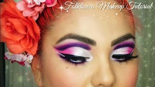 Folklórico Makeup Tutorial  pink amp purple [upl. by Gaves938]