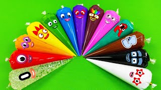 Rainbow SLIME 🌈 Looking Numberblocks Alphablocks Alphabet Lore with Piping Bags  ASMR [upl. by Francyne888]