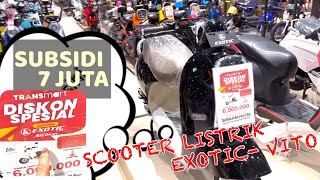 SCOOTER LISTRIK  ITEM SUBSIDI 7JUTA  MURAH ABIS  LAKU BANGET DI TRANSMART  EXOTIC VITO 1000W [upl. by Ecilahs]