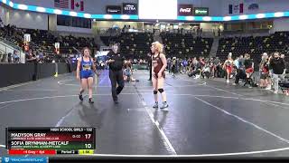 High School Girls 132 Madyson Gray Lawrence Elite Wrestling Club Vs Sofia BrynmanMetcalf Askren W [upl. by Noimad]