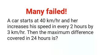 The maximum distance covered in 24 hours is Many failed to solve this nice American Math question [upl. by Brandie679]