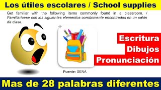 ÚTILES ESCOLARES en INGLES y pronunciación 🤓🇺🇸  School supplies [upl. by Yeclek652]