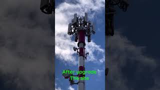 Before and after upgrade the site headframe steelworks 4g5gsiteupgrade worksafetyatheights [upl. by Els]