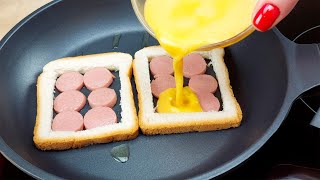 I make these sausage toasts every day Wonderful recipe under 10 minutes  33 [upl. by Eedissac]