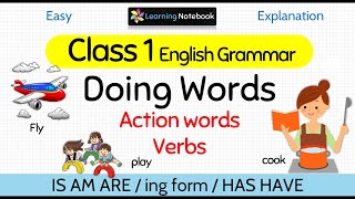 Class 1 Doing Words  Grade 1 Action Words  Class 1 Verbs [upl. by Nannoc]