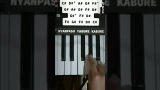 NYANPASU YABURE KABURE Easy Piano Tutorial with Letter Notes slowed shorts [upl. by Hump]