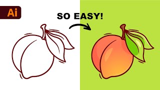 Adobe Illustrator Beginner Tutorial Create a Vector Peach from Sketch HD [upl. by Galliett770]