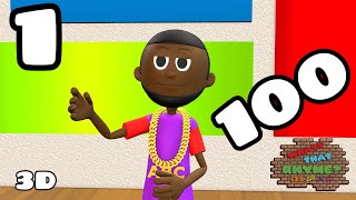 1 to 100 Rap Hip Hop  Nursery Rhymes 3D Animation  Rap Kids Songs [upl. by Anatollo]