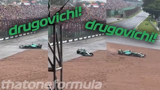 Crowd chanting Drugovichs name while Stroll beachs the car at Brazilian GP [upl. by Monaco]