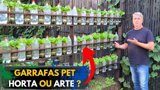 HORTA VERTICAL  ALTA PRODUTIVIDADE com garrafas PET [upl. by Arimihc]