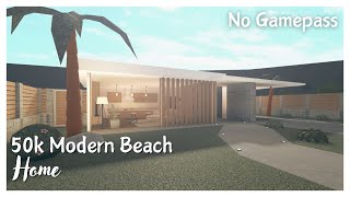 BLOXBURG 50k NO GAMEPASS Modern Beach Starter Home [upl. by Kanter]