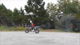 DRIFTING Supermoto DRZ 400 NO HANDED Burnout Dance Session [upl. by Gwendolyn310]