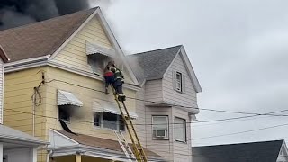 Firefighters rescue man from house fire in New Jersey [upl. by Yecad]