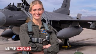 US Air Force 2nd Lt Madison Marsh Miss Colorado Gears Up for F16D Familiarization Flight [upl. by Marius]