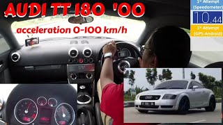 akselerasi 0100 kmh  AUDI TT 180 Tahun 2000 Indonesia [upl. by Egiap]