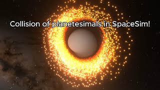 SpaceSimCollision of planetesimals1Million particles1440p30fpsLongest SpaceSim simulation [upl. by Lairret325]