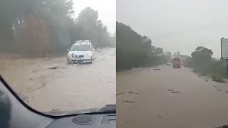 Maltempo in Toscana le strade invase dallacqua la situazione a Pomarance [upl. by Silver]