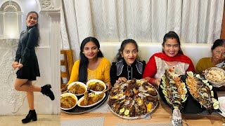 Sathakshi weight loss resultsMutton Mandi biryanifull chicken fryfish frymutton curryroti party [upl. by Aleksandr601]