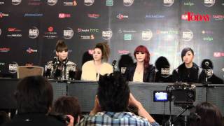 2NE1 at MAMA 2011 Press Welcome [upl. by Letnuahs]