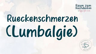 Raum zum Nachdenken mit Ralph Fuhrmann  Rueckenschmerzen Lumbalgie [upl. by Tullusus]