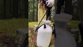 Headstone cleaning for Reverend John Jensen cemetery cleaning [upl. by Stinky]