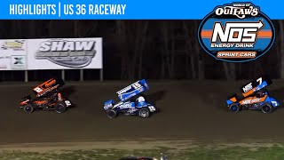 World of Outlaws NOS Energy Drink Sprint Cars  US 36 Raceway  April 5th 2024  HIGHLIGHTS [upl. by Anayik818]