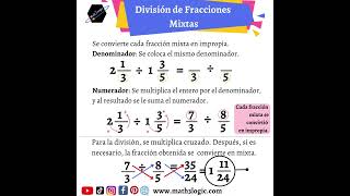 ✨DIVISIÓN de fracciones MIXTAS [upl. by Aynahs976]