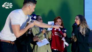 Perrie Edwards gets surprised with a Liverpool FC Tshirt [upl. by Peih]