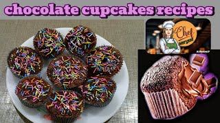 Baked Chocolate cupcakes in 3 minutes  Commercial Chocolate cupcakes recipes for kids [upl. by Anirbus]