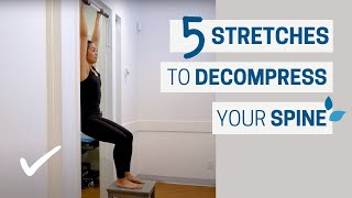 5 Stretches to Decompress Your Spine  Scoliosis Scheuermanns Kyphosis Back Pain [upl. by Kile]