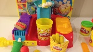 PLAYDOH Fun Food Movie Snacks amp Candy Playset Toys Video Unboxing [upl. by Hendren]